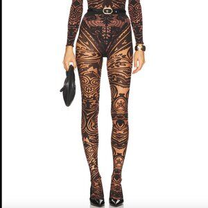 Etro X Wolford Metallic Jacquard Tights (Black/Copper)